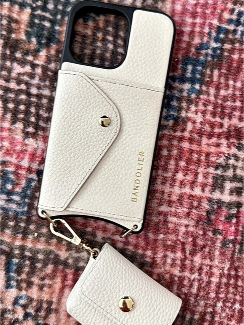 Ivory Bandolier Hailey phone case & airpods pouch